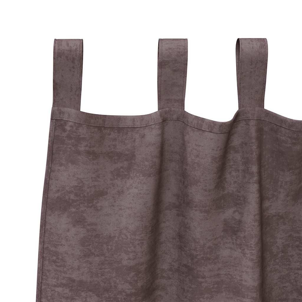 Tende in Velluto con tende 2 pcs Marrone 225 x 140 cm Velluto | homemem39