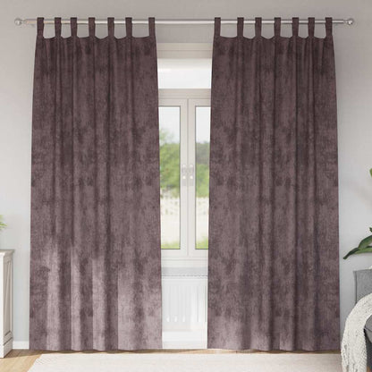 Tende in Velluto con tende 2 pcs Marrone 245 x 140 cm Velluto | homemem39