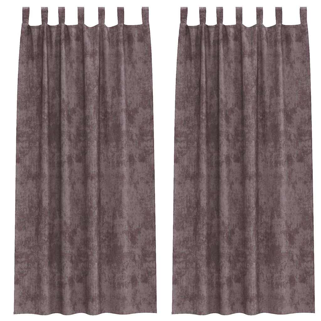 Tende in Velluto con tende 2 pcs Marrone 245 x 140 cm Velluto | homemem39
