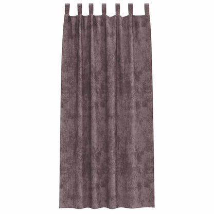 Tende in Velluto con tende 2 pcs Marrone 245 x 140 cm Velluto | homemem39