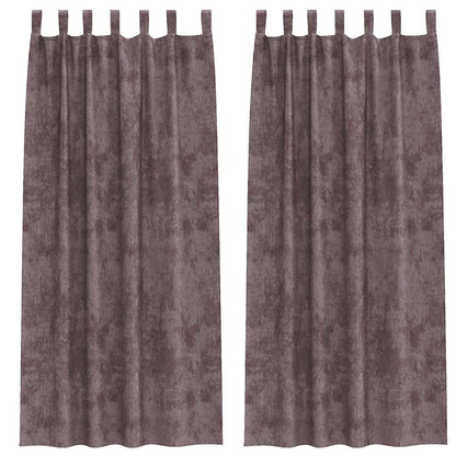 Tende in Velluto con tende 2 pcs Marrone 260 x 140 cm Velluto | homemem39