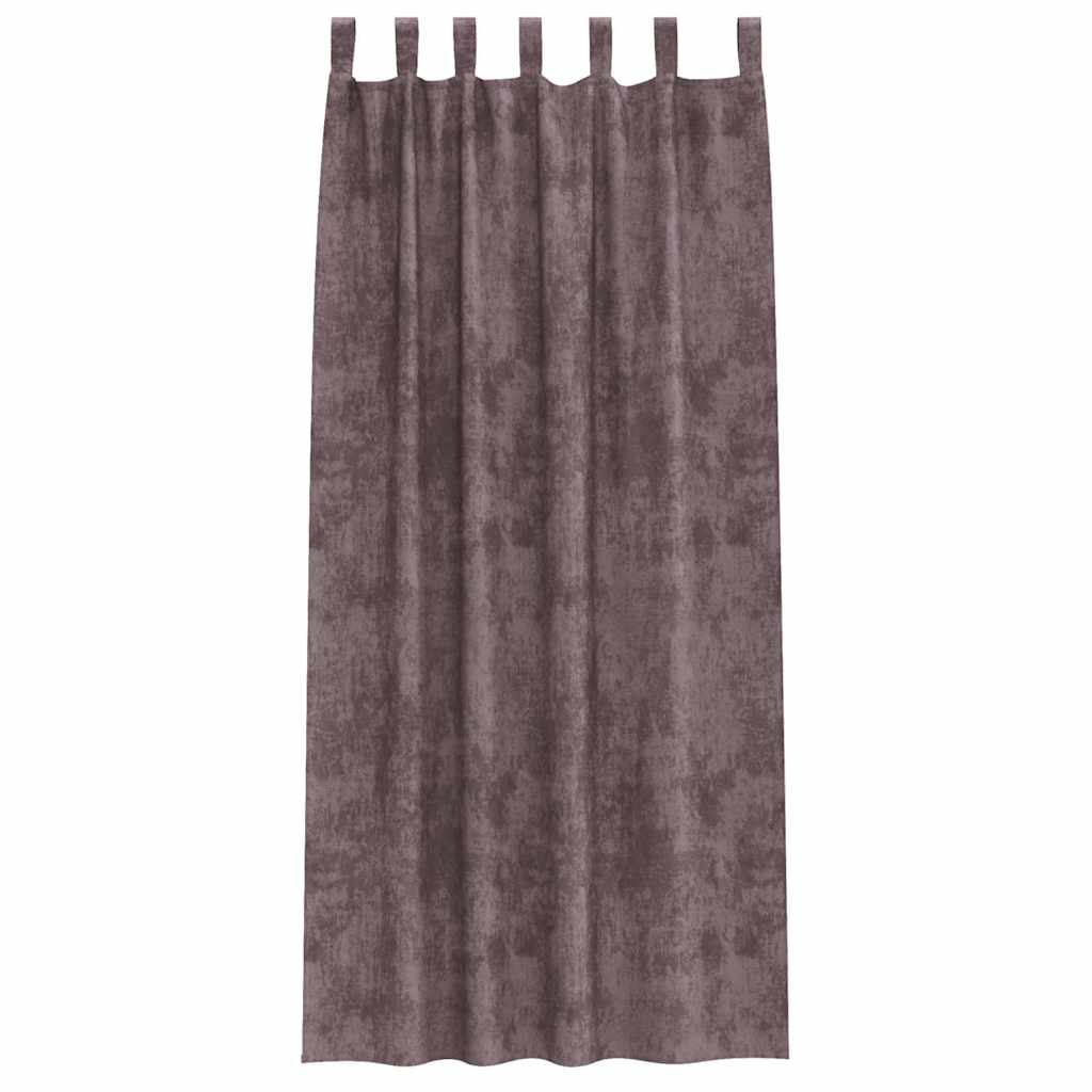 Tende in Velluto con tende 2 pcs Marrone 260 x 140 cm Velluto | homemem39