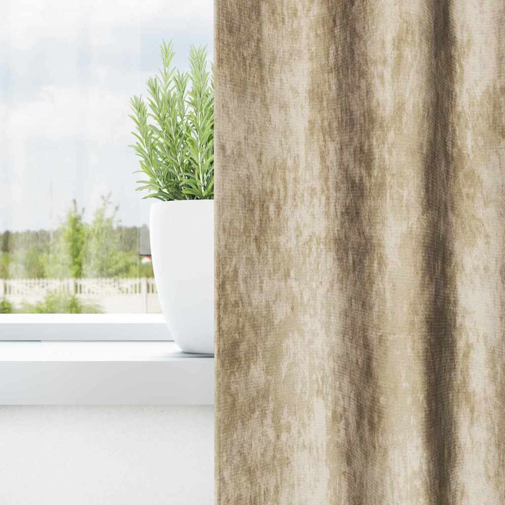 Tende in Velluto con tende 2 pcs Crema 140 x 140 cm Velluto | homemem39