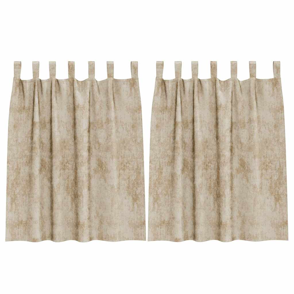Tende in Velluto con tende 2 pcs Crema 140 x 140 cm Velluto | homemem39
