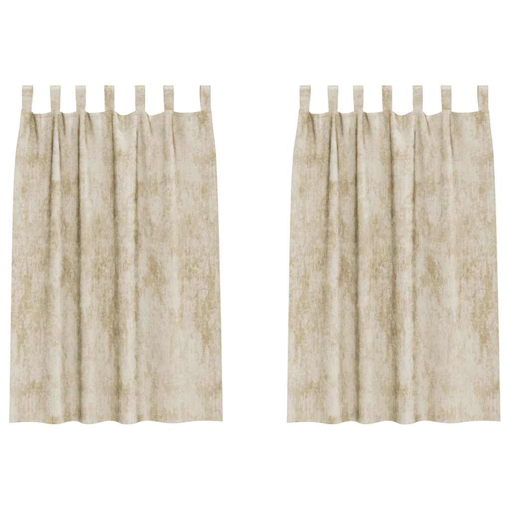 Tende in Velluto con tende 2 pcs Crema 175 x 140 cm Velluto | homemem39