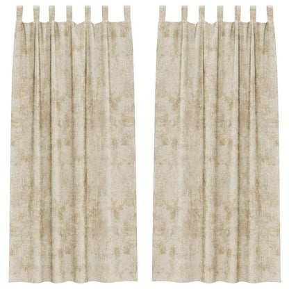 Tende in Velluto con tende 2 pcs Crema 245 x 140 cm Velluto | homemem39