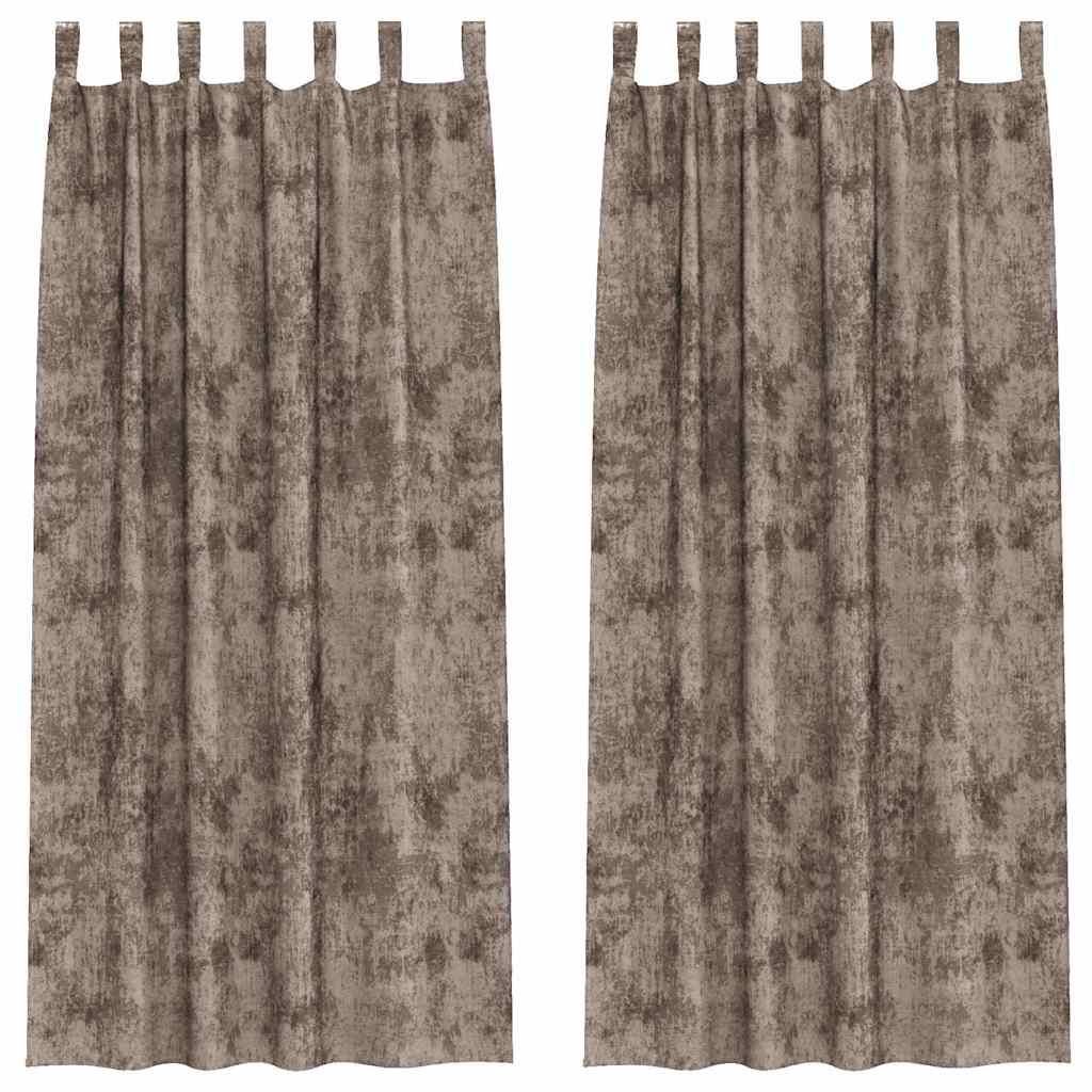 Tende in Velluto 2 pcs Cappuccino 245 x 140 cm Velluto | homemem39