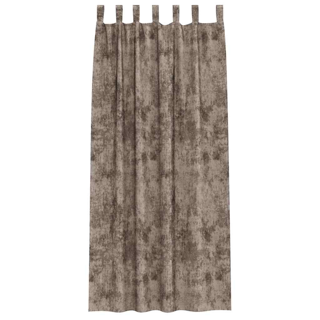 Tende in Velluto 2 pcs Cappuccino 260 x 140 cm Velluto | homemem39