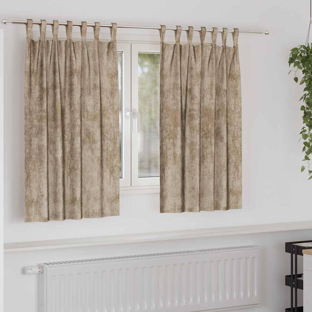 Tende in Velluto con tende 2 pcs Champagne 140 x 140 cm Velluto | homemem39