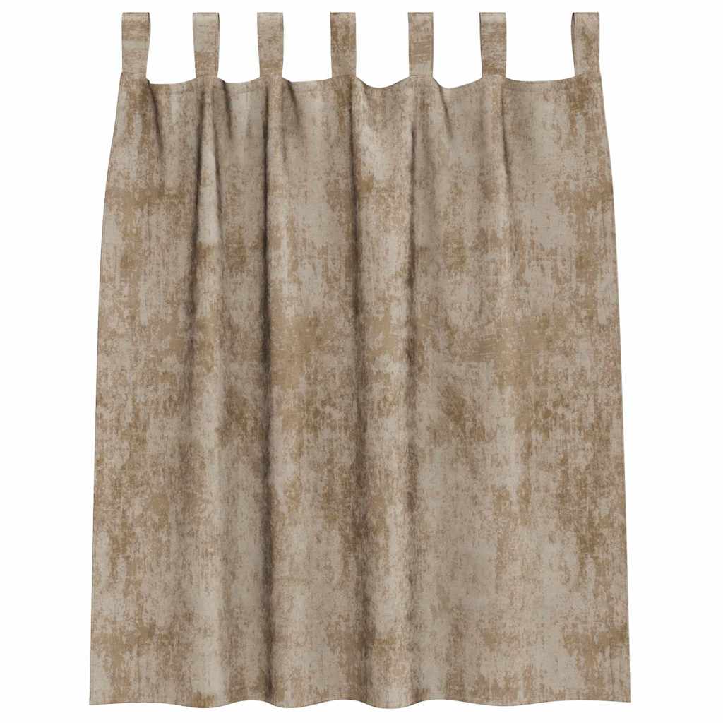 Tende in Velluto con tende 2 pcs Champagne 140 x 140 cm Velluto | homemem39