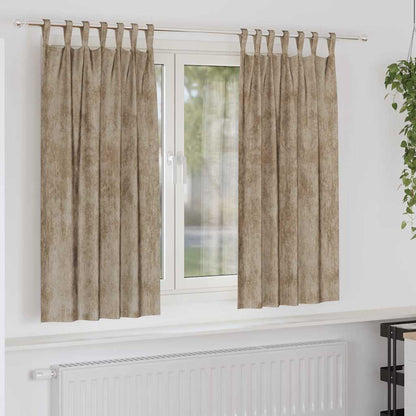 Tende in Velluto con tende 2 pcs Champagne 175 x 140 cm Velluto | homemem39