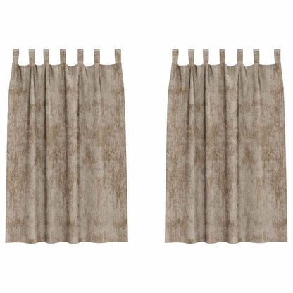 Tende in Velluto con tende 2 pcs Champagne 175 x 140 cm Velluto | homemem39
