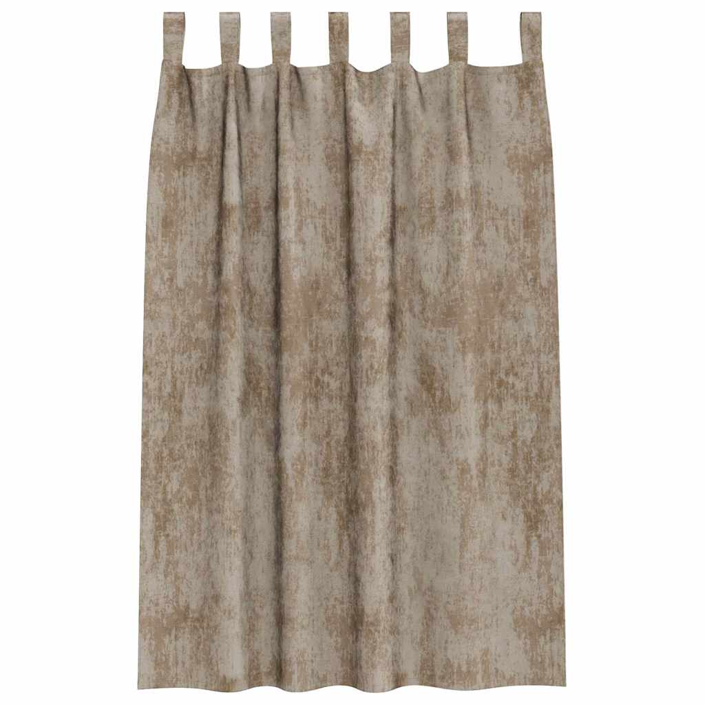 Tende in Velluto con tende 2 pcs Champagne 175 x 140 cm Velluto | homemem39