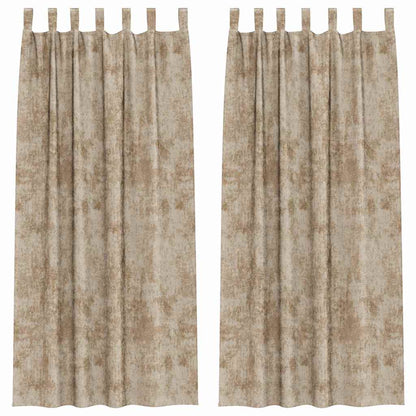 Tende in Velluto con tende 2 pcs Champagne 225 x 140 cm Velluto | homemem39