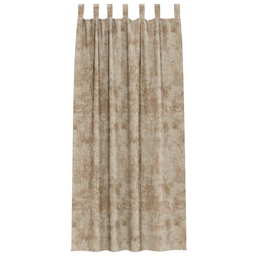 Tende in Velluto con tende 2 pcs Champagne 225 x 140 cm Velluto | homemem39