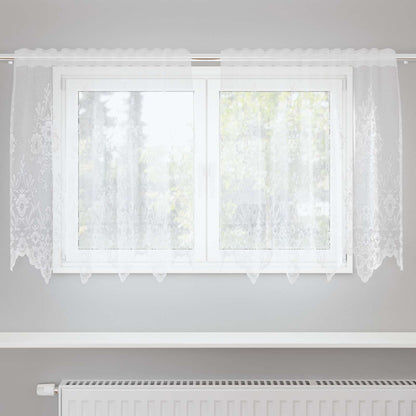 Tenda in Pizzo con tende Bianco 120 x 150 cm Poliestere | homemem39