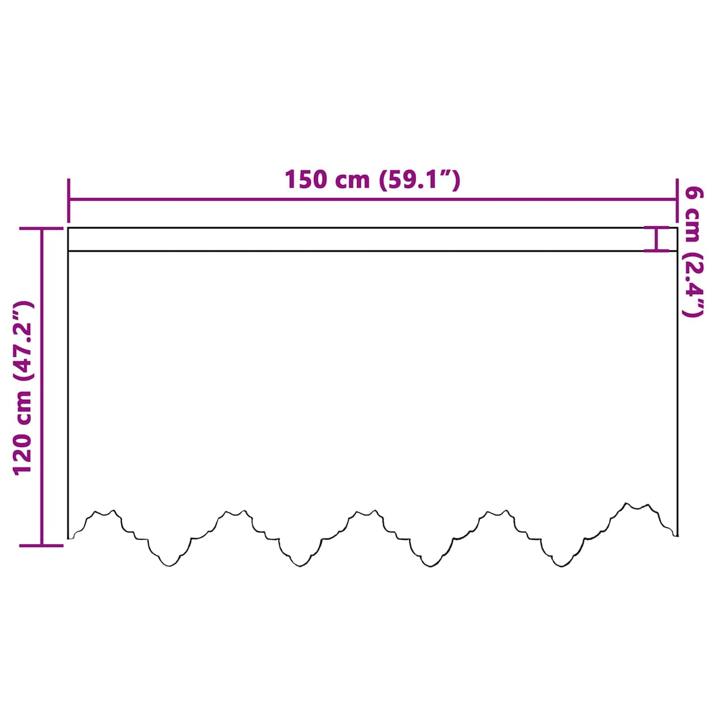 Tenda in Pizzo con tende Bianco 120 x 150 cm Poliestere | homemem39