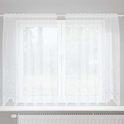 Tenda in Pizzo con tende Bianco 180 x 150 cm Poliestere | homemem39