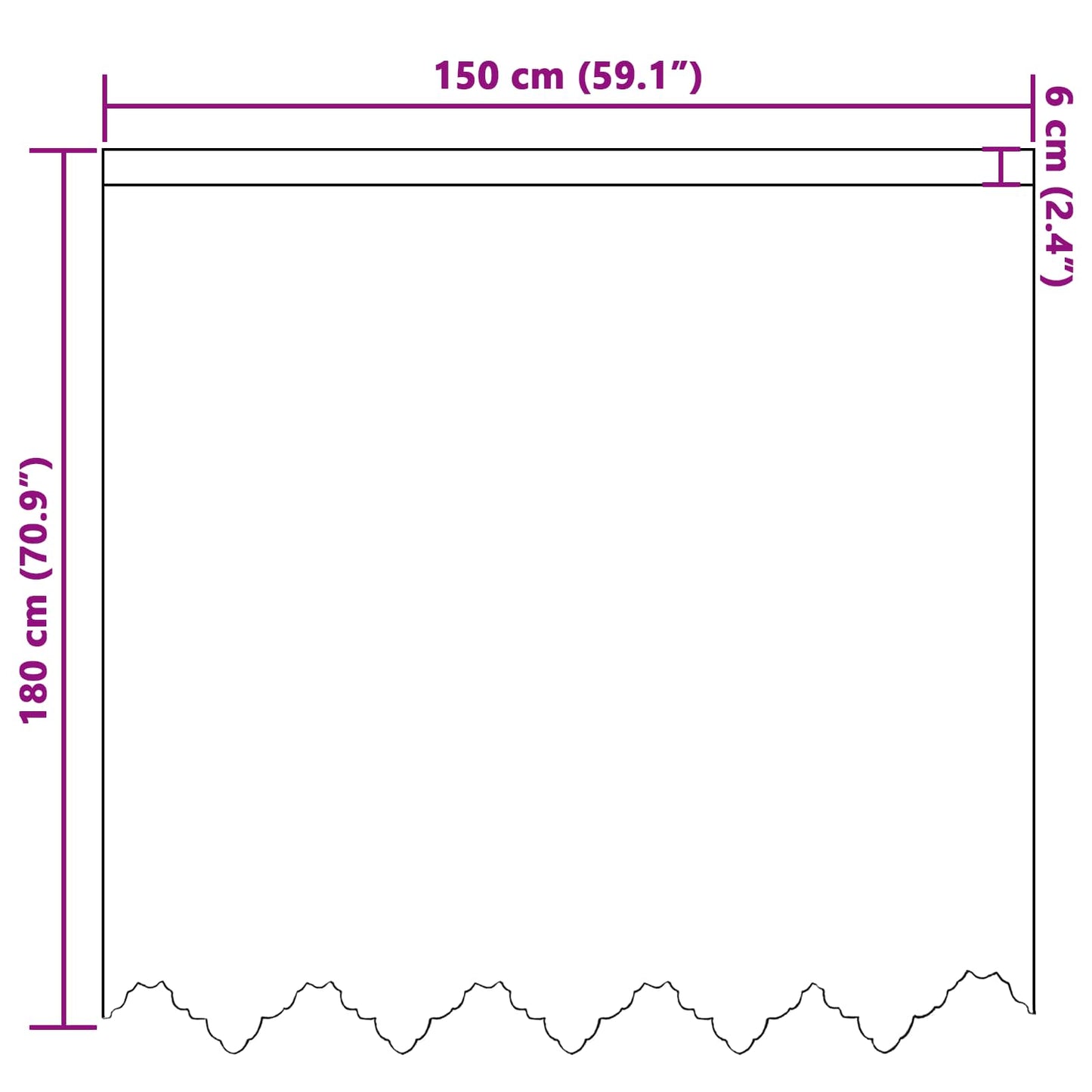 Tenda in Pizzo con tende Bianco 180 x 150 cm Poliestere | homemem39