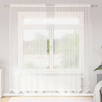 Tenda in Pizzo con tende Bianco 200 x 150 cm Poliestere | homemem39