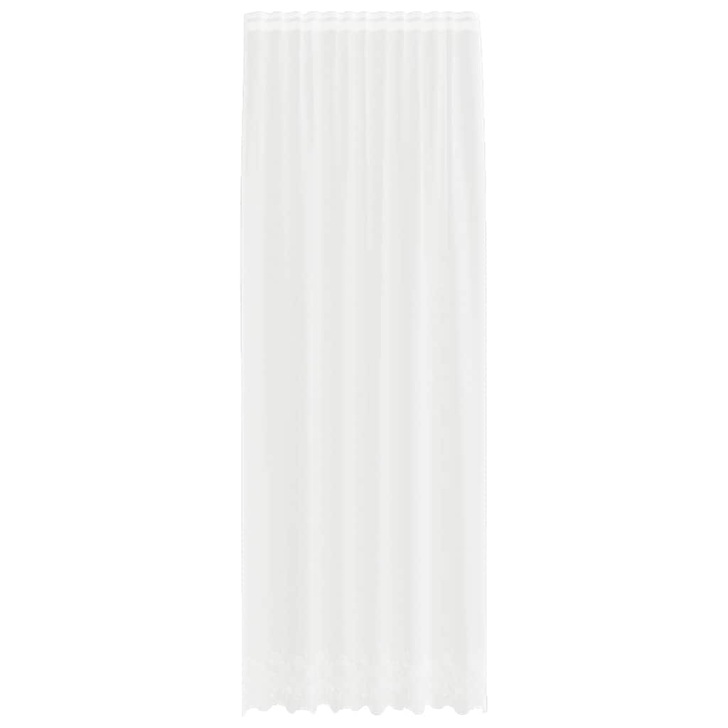 Tenda in Pizzo con tende Bianco 260 x 150 cm Poliestere
