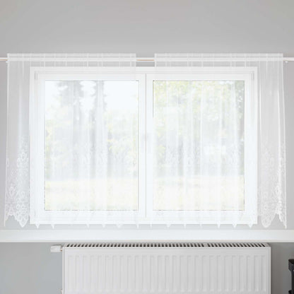 Tenda in Pizzo con tende Bianco 140 x 200 cm Poliestere | homemem39