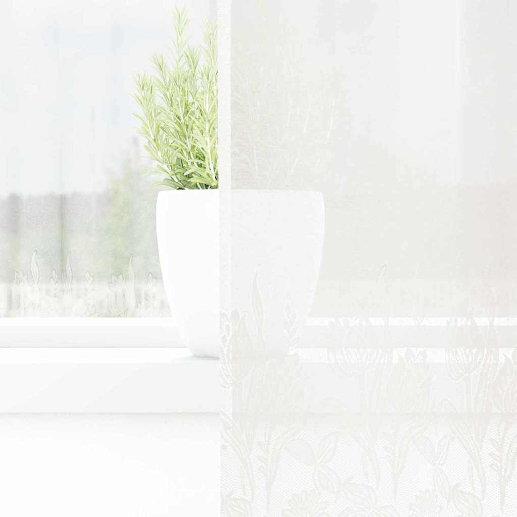 Tenda in Pizzo con tende Floreale Bianco 260x200cm Poliestere