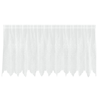 Tenda in Pizzo con tende Bianco 100 x 300 cm Poliestere | homemem39