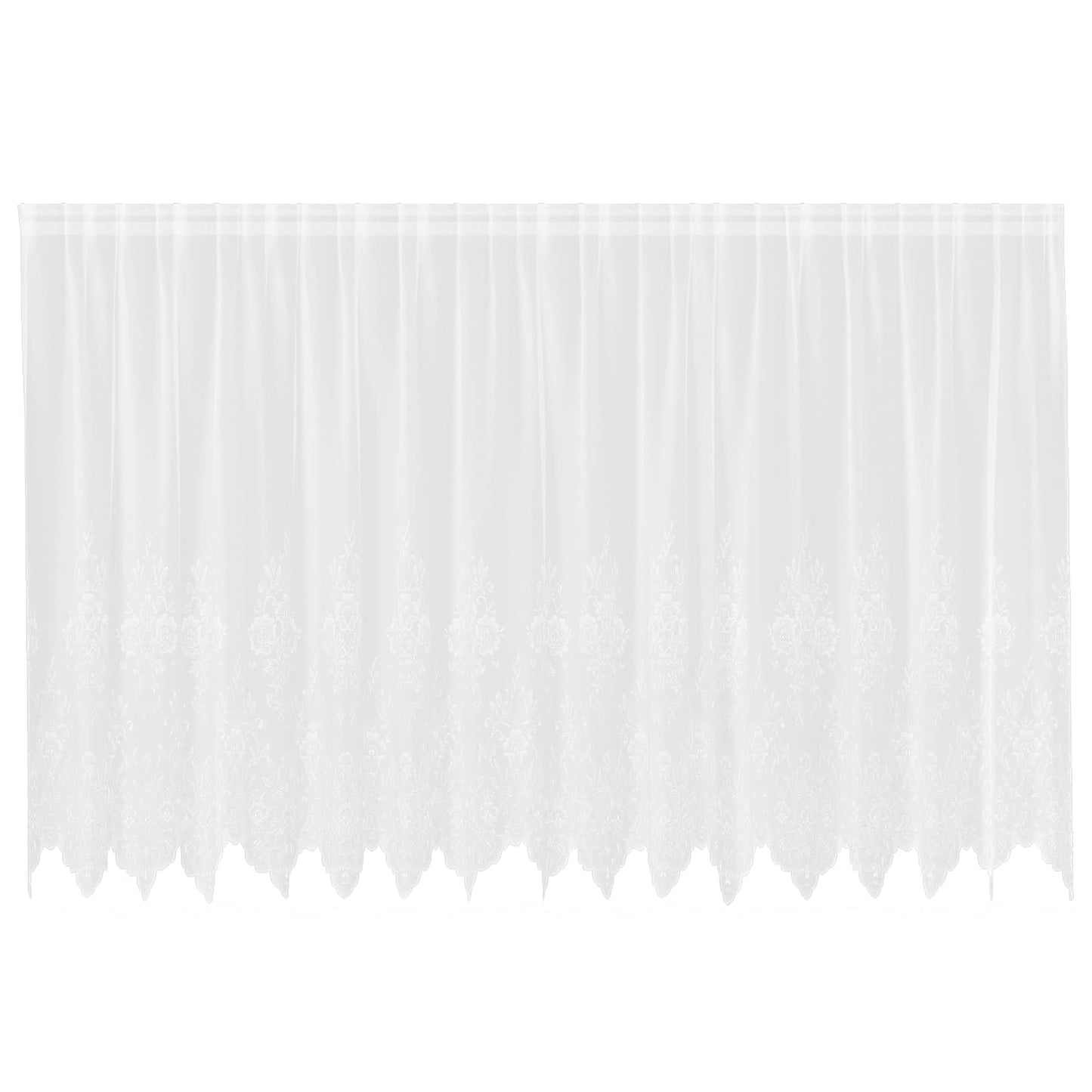Tenda in Pizzo con tende Bianco 180 x 400 cm Poliestere | homemem39