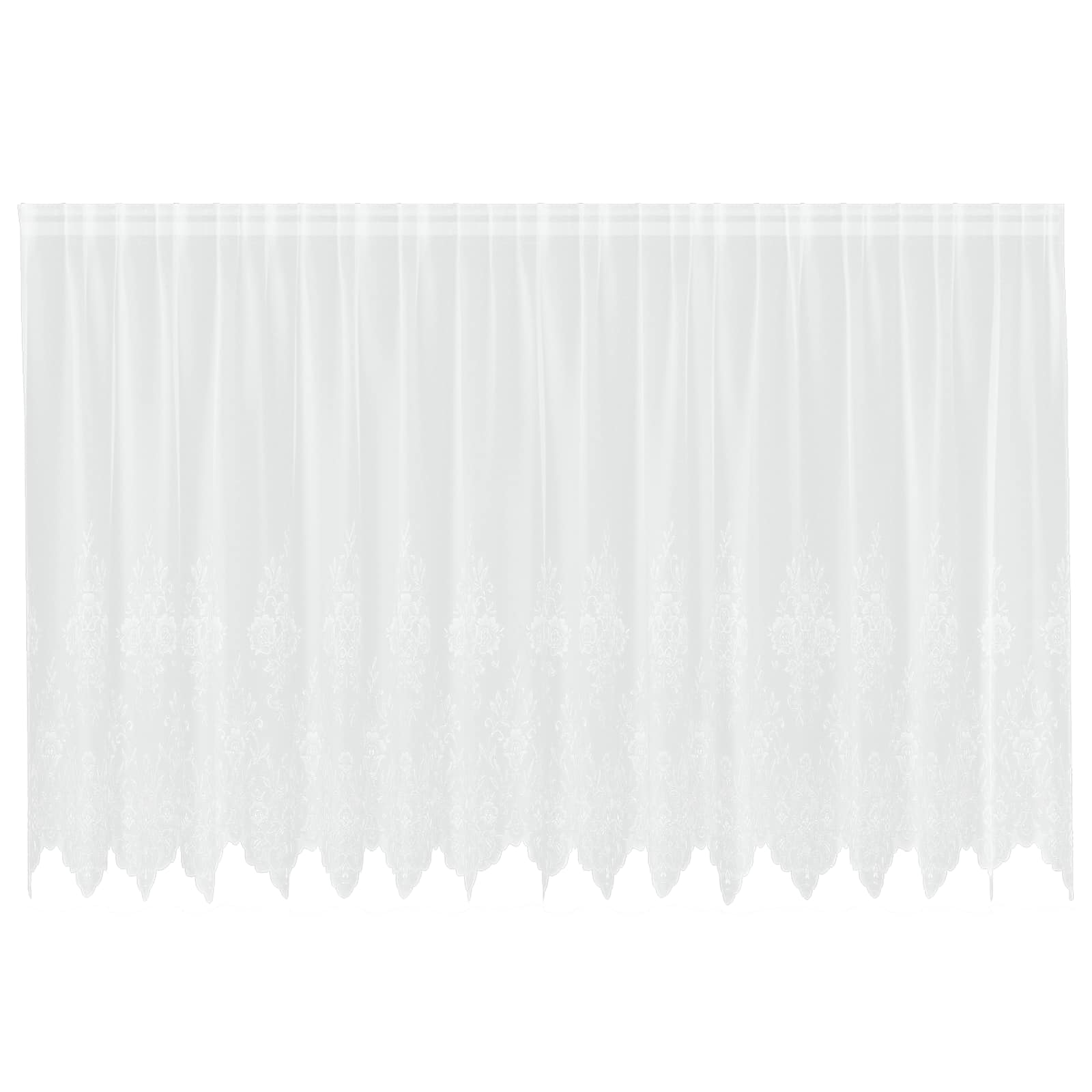Tenda in Pizzo con tende Bianco 180 x 400 cm Poliestere | homemem39
