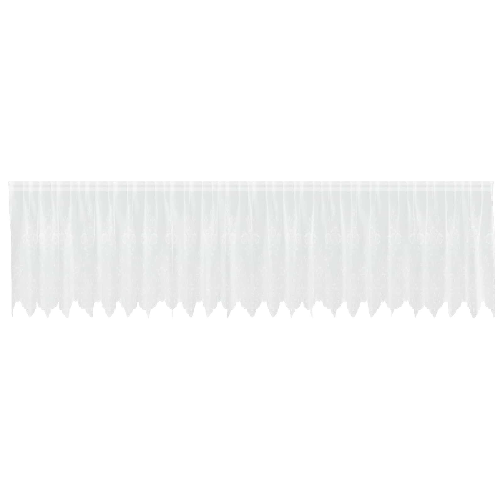 Tenda in Pizzo con tende Floreale Bianco 80 x 600 cm Poliestere | homemem39