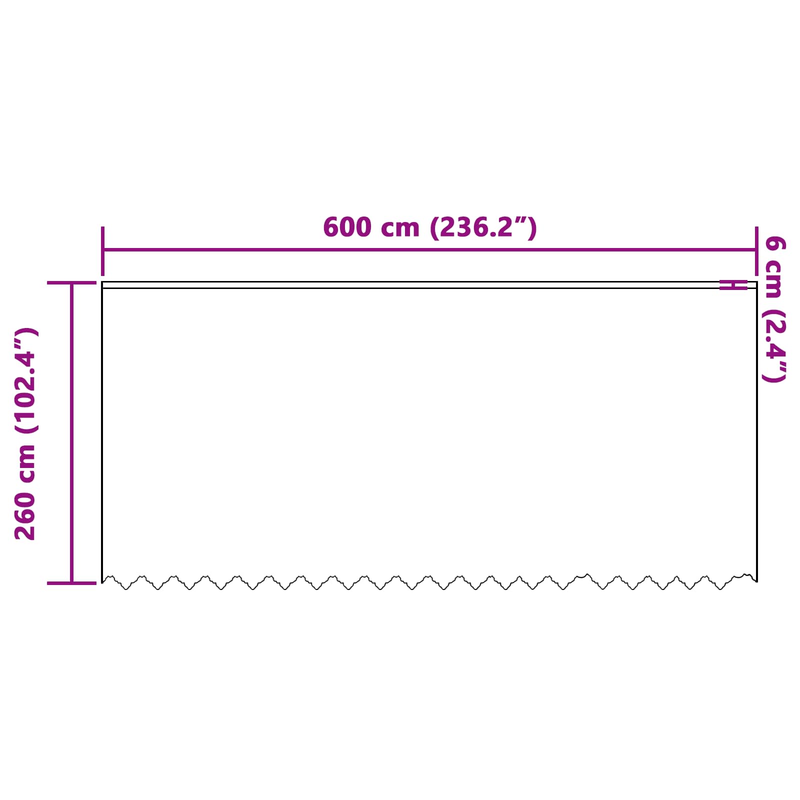 Tenda in Pizzo con tende Bianco 260 x 600 cm Poliestere | homemem39