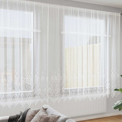 Tenda in Pizzo con tende Bianco 220 x 750 cm Poliestere