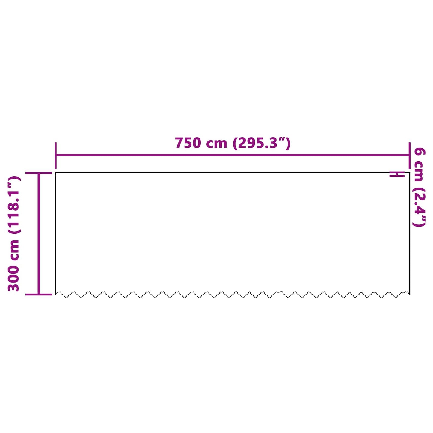Tenda in Pizzo con tende Bianco 300 x 750 cm Poliestere | homemem39