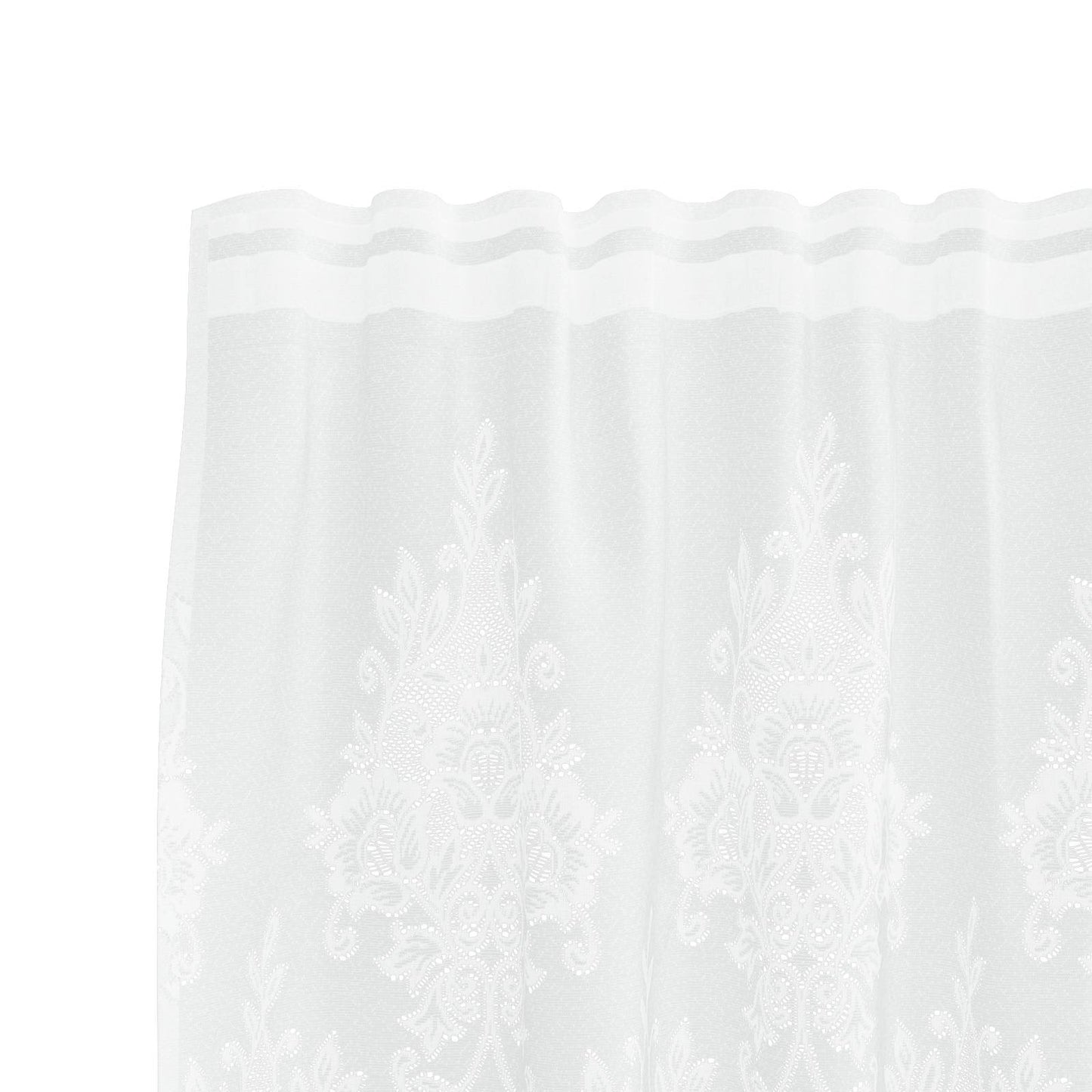 Tenda in Pizzo con tende Floreale Bianco 100x900cm Poliestere