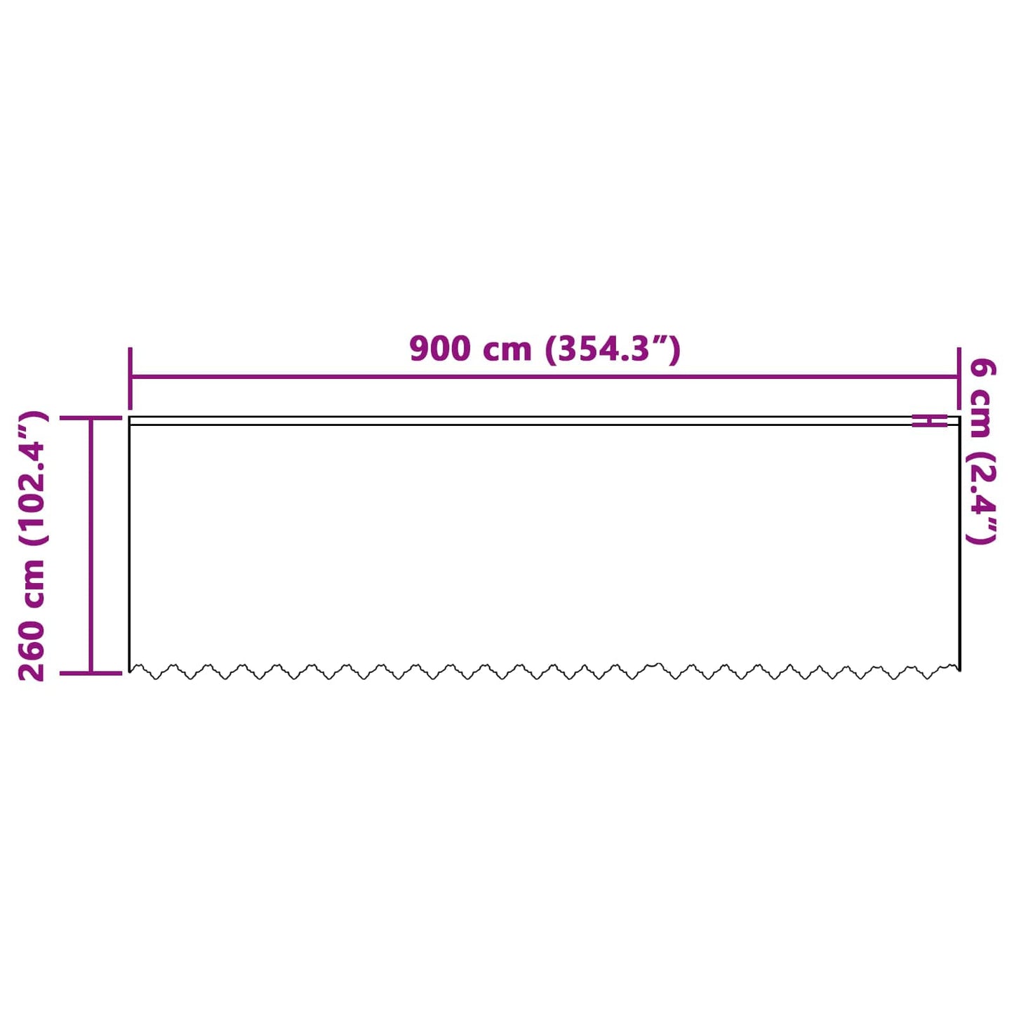 Tenda in Pizzo con tende Bianco 260 x 900 cm Poliestere | homemem39