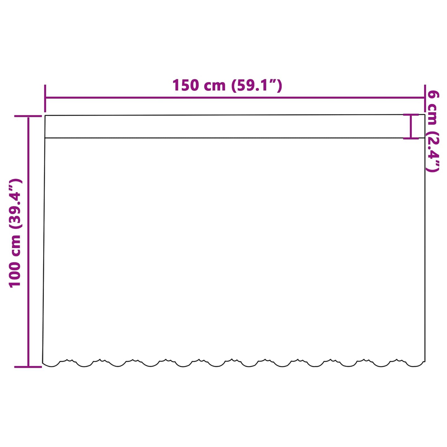 Tenda in Pizzo con tende Bianco 100 x 150 cm Poliestere