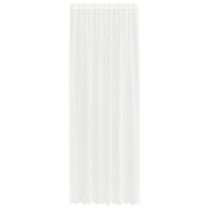 Tenda in Pizzo con tende Bianco 300 x 150 cm Poliestere | homemem39