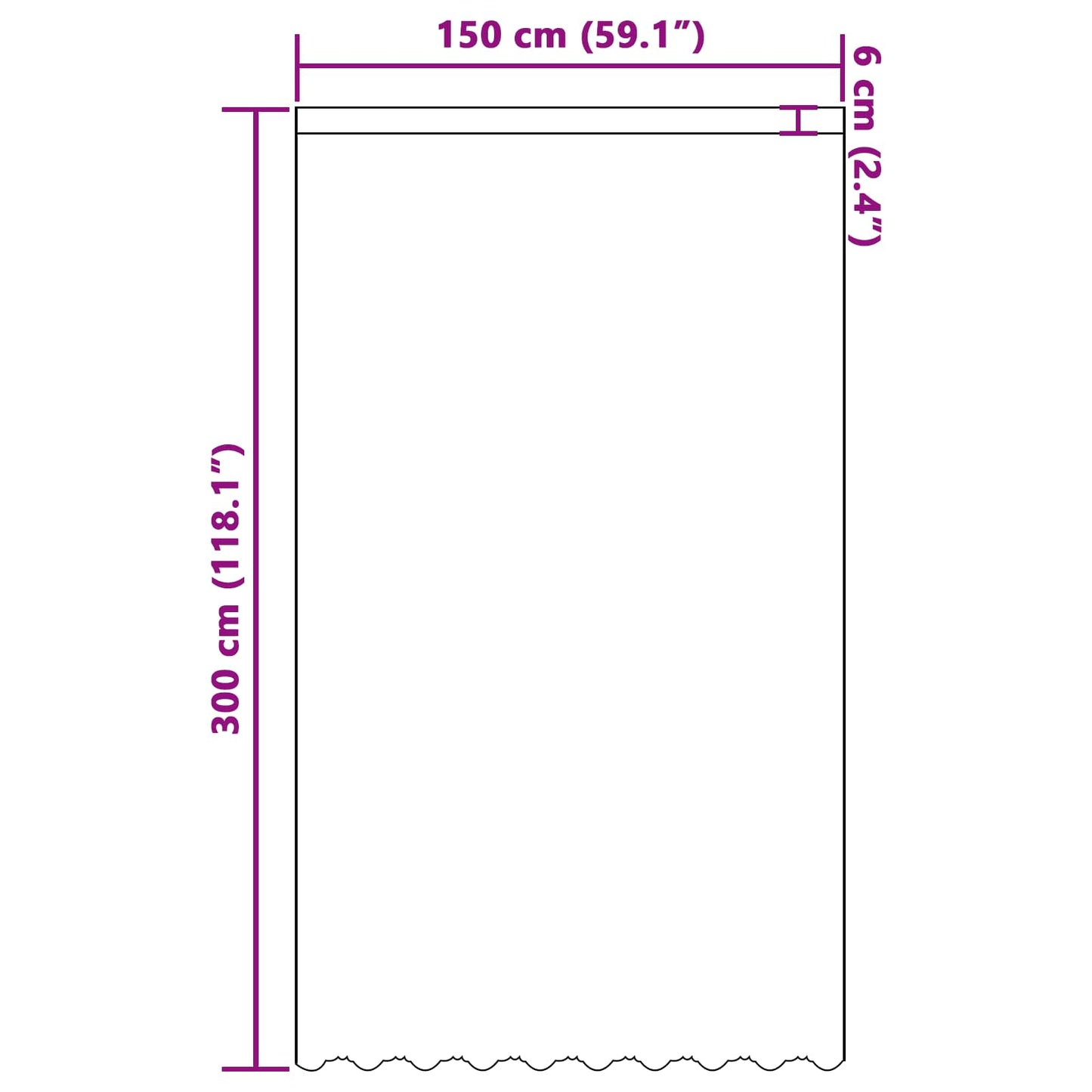Tenda in Pizzo con tende Bianco 300 x 150 cm Poliestere | homemem39