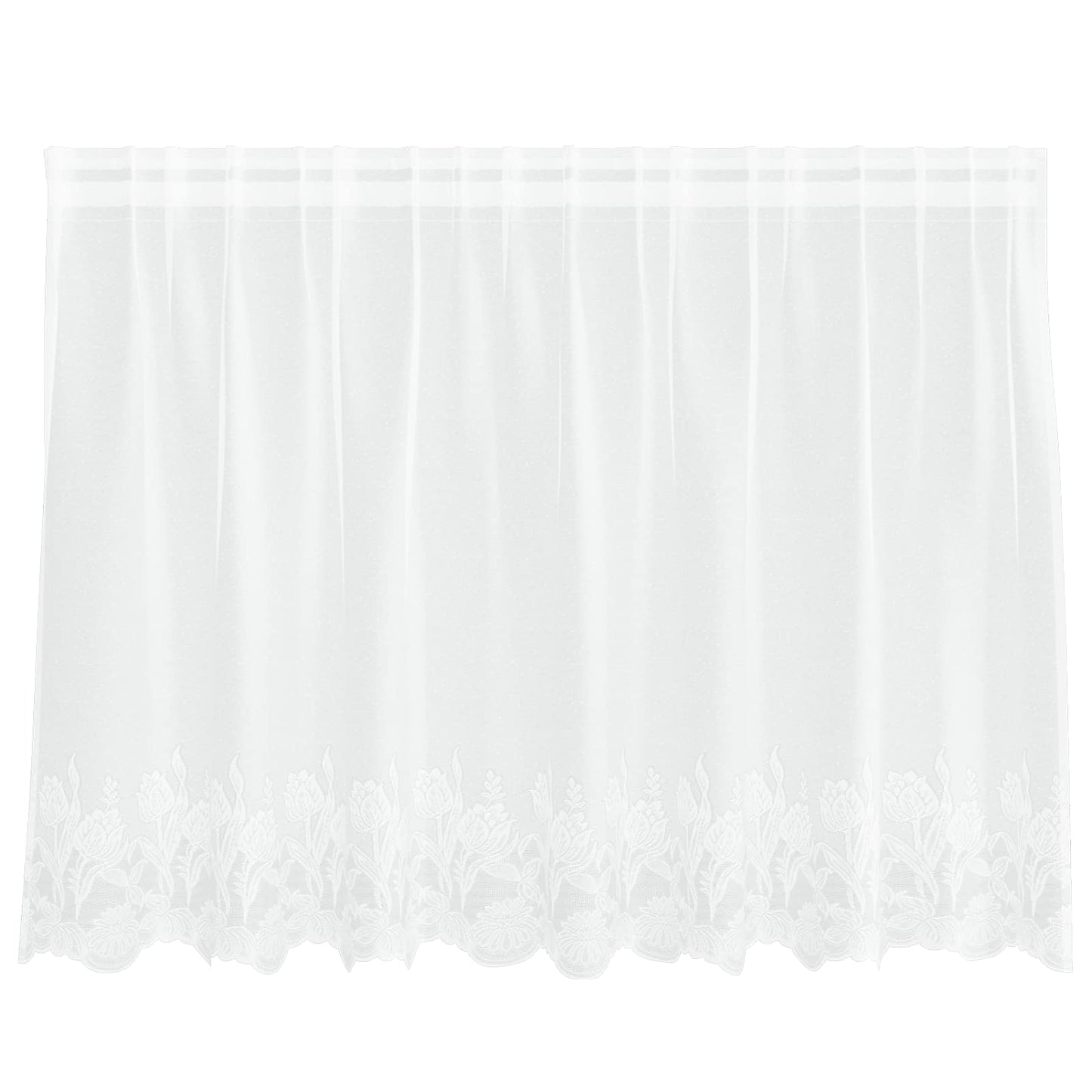 Tenda in Pizzo con tende Bianco 100 x 200 cm Poliestere | homemem39