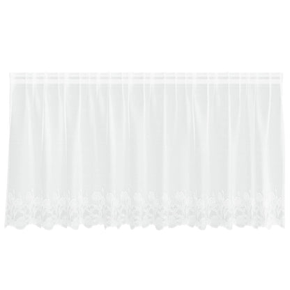 Tenda in Pizzo con tende Floreale Bianco 80 x 300 cm Poliestere | homemem39