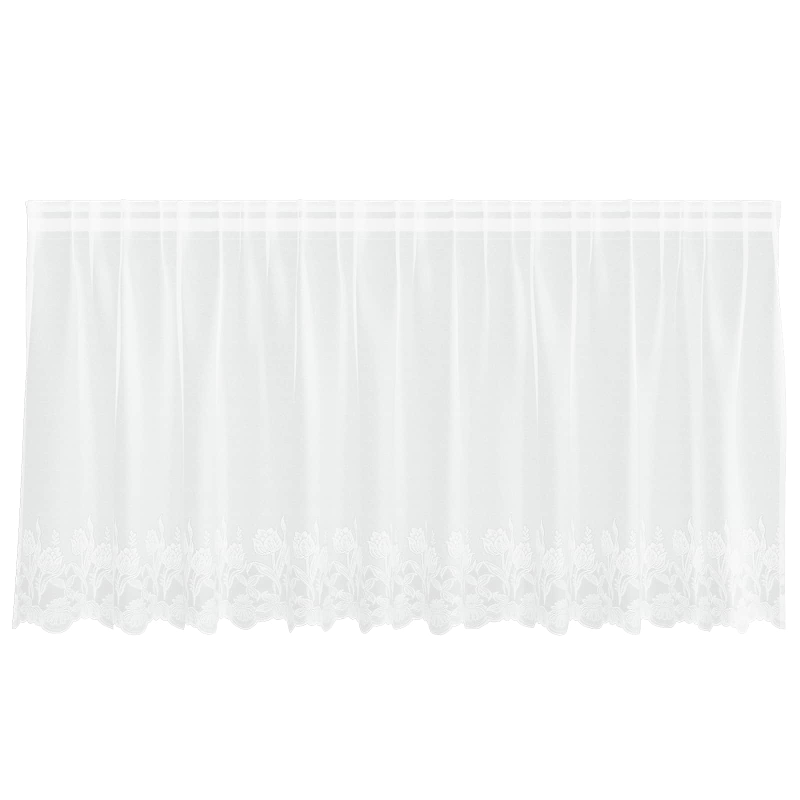 Tenda in Pizzo con tende Bianco 120 x 300 cm Poliestere | homemem39