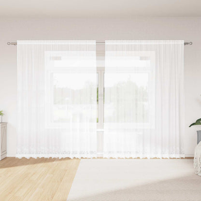 Tenda in Pizzo con tende Bianco 300 x 245 cm Poliestere | homemem39