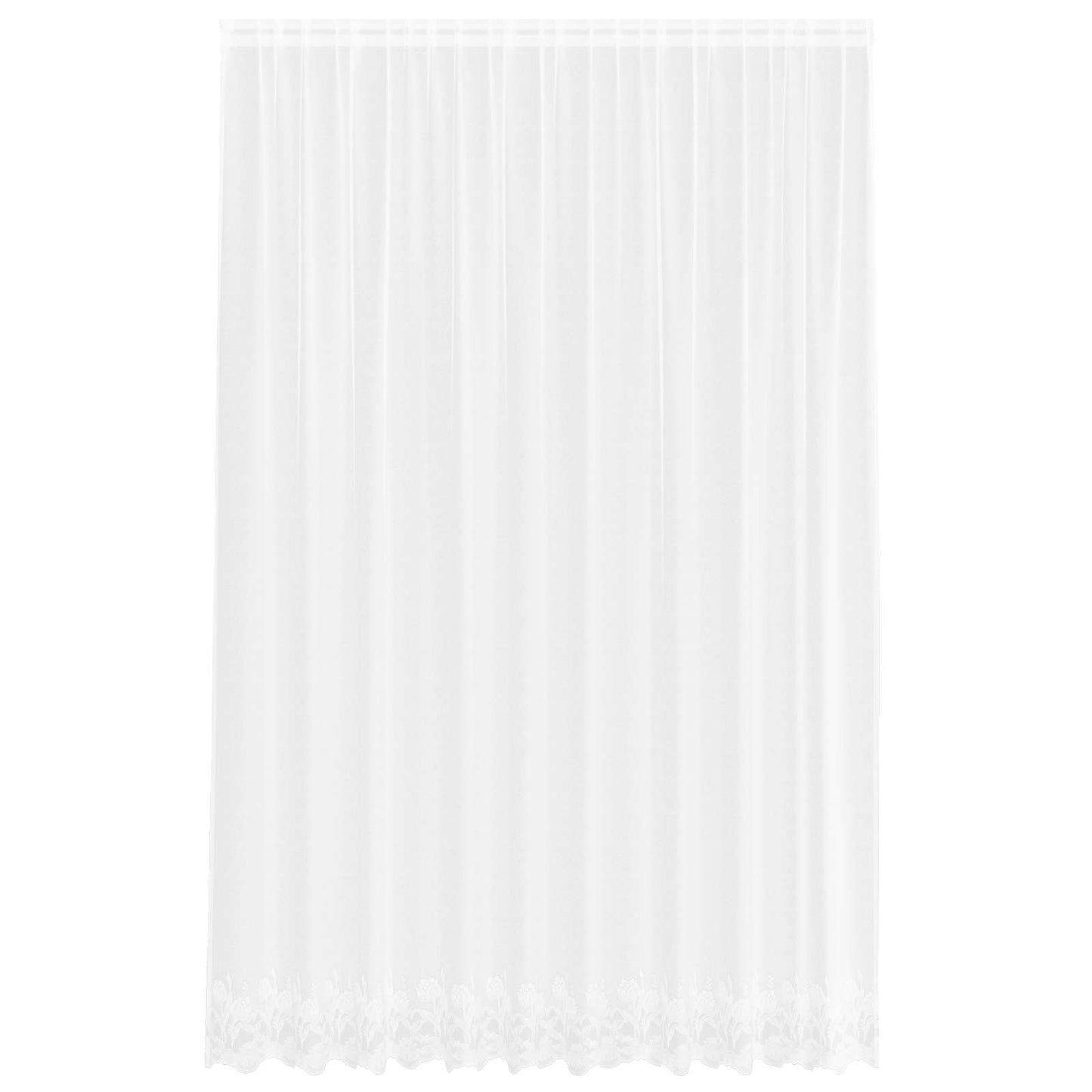 Tenda in Pizzo con tende Bianco 280 x 300 cm Poliestere | homemem39