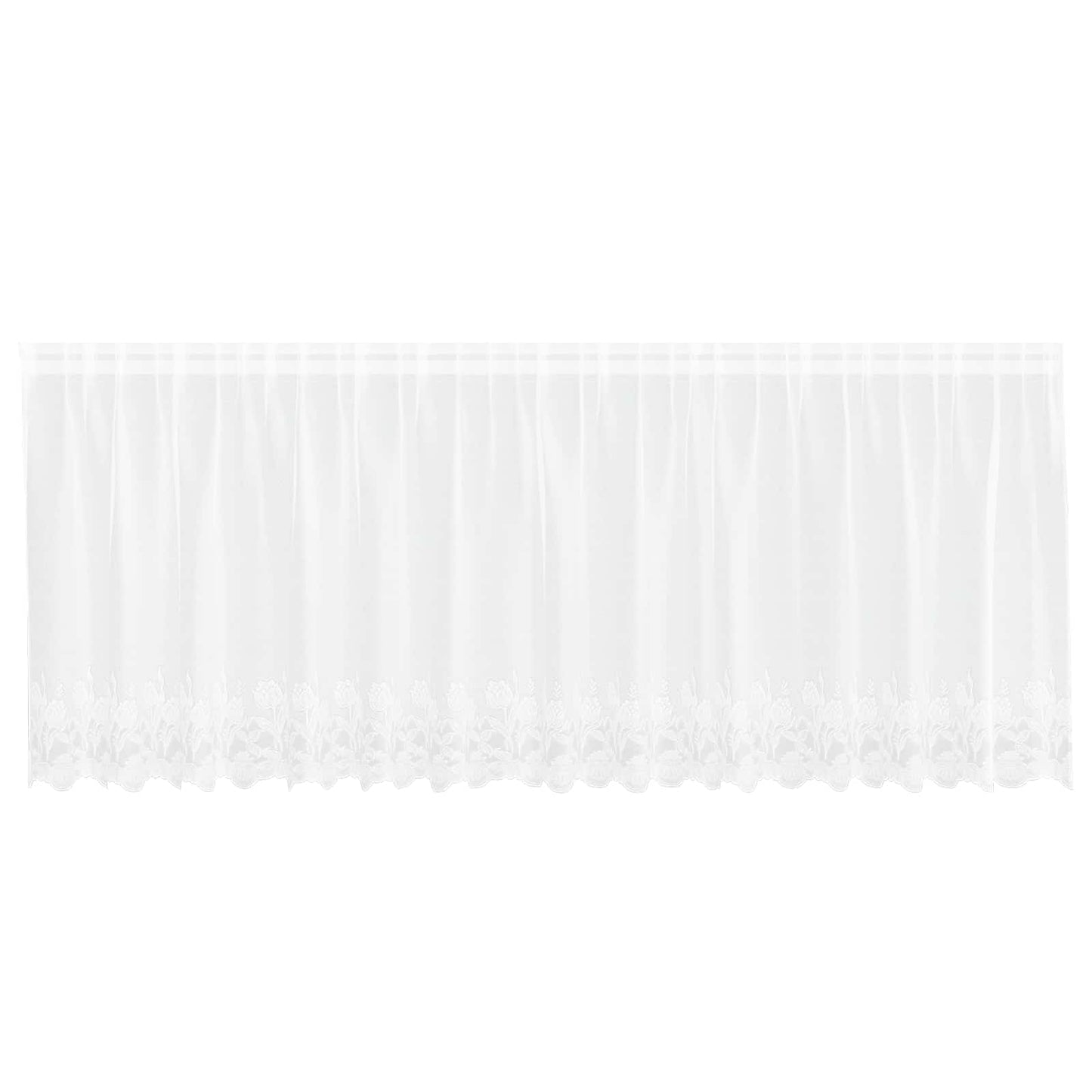 Tenda in Pizzo con tende Floreale Bianco 80 x 400 cm Poliestere | homemem39