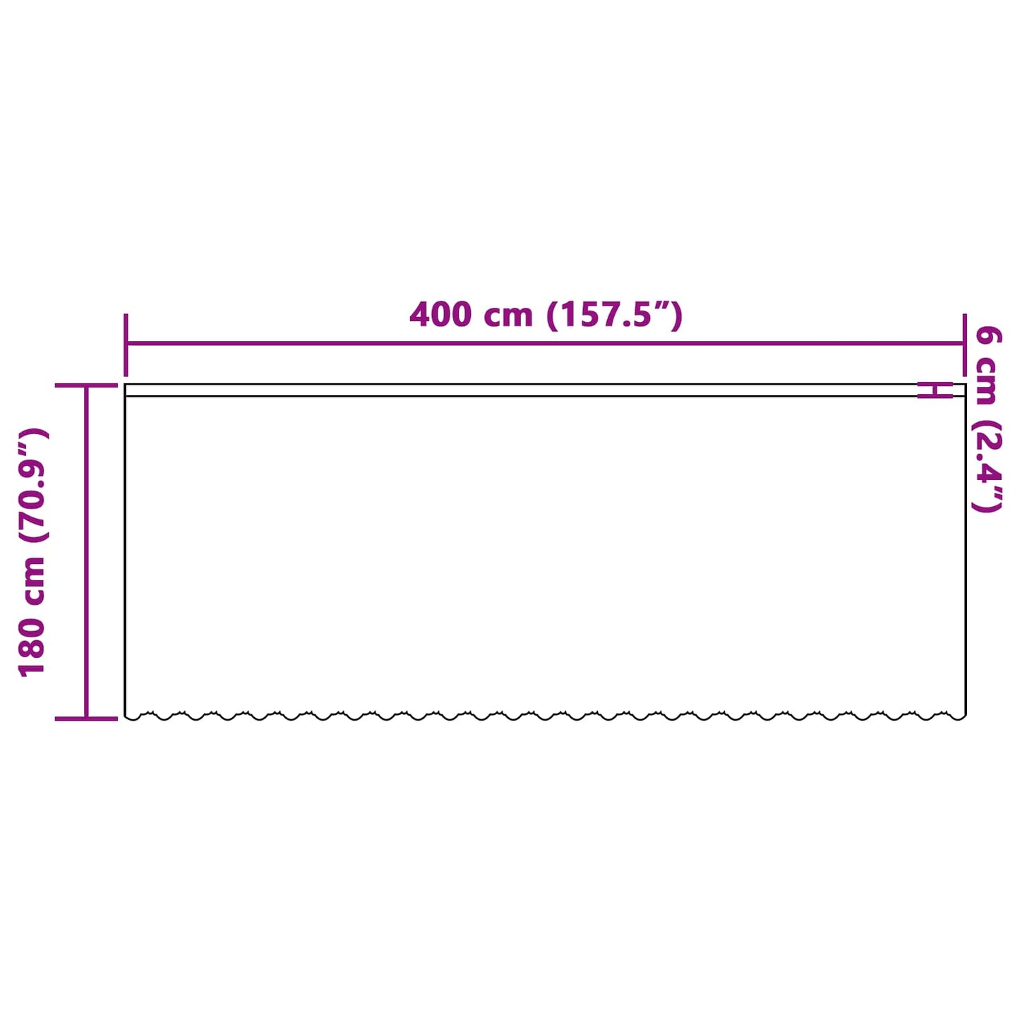 Tenda in Pizzo con tende Bianco 180 x 400 cm Poliestere | homemem39