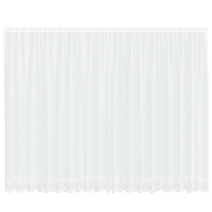 Tenda in Pizzo con tende Bianco 240 x 500 cm Poliestere | homemem39