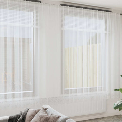 Tenda in Pizzo con tende Bianco 1200 x 300 cm Poliestere | homemem39