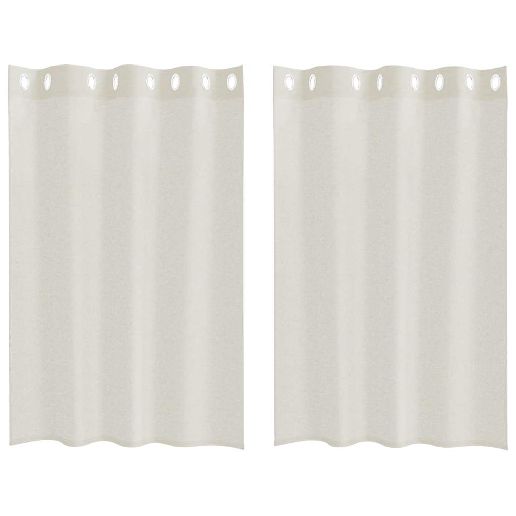 Tenda in Velo con tende 2 pcs Crema 140 x 140 cm Poliestere | homemem39