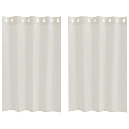Tenda in Velo con tende 2 pcs Crema 140 x 140 cm Poliestere | homemem39